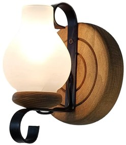 Aplica de perete rustica fabricata manual din lemn Roata WOOD-RO-AP1