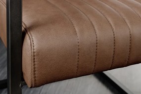 Scaun cu brate design retro Big Aston piele naturala maro vintage