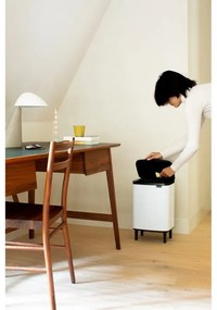 Cos de gunoi Brabantia Bo Small Hi 1006647, 12 L, Deschidere lina si silentioasa, Baza antiderapanta, Alb