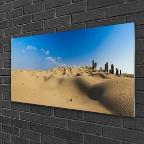 Tablou pe sticla Desert Peisaj Galben Albastru