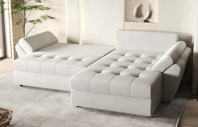 Colțar extensibil dumonde cu ladă de depozitare si sezut confortabil din spuma high-density, Loana Euphoria Dove II 270x185 cm