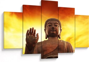 Tablou - Buddha cu fundal roșu și galben (150x105 cm)