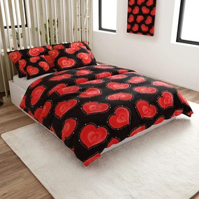 Lenjerie de pat din polibumbac pentru 2 paturi VALENTINE, negru Dimensiune lenjerie de pat: 2 buc 70 x 90 cm | 2 buc 140 x 200 cm