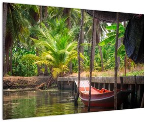 Tablou - Nava din lemn în canal , Thailand (90x60 cm)