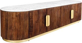 Comoda TV design retro, Lemn, Marmura alba, GATSBY 170cm