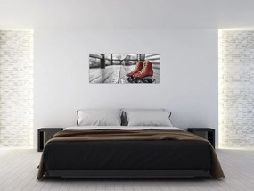 Tablou cu pantofi cu role vechi roșii (120x50 cm)