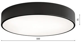 Plafonieră LED CLEO 69W 230V 3000K, Ø 50 cm, negru