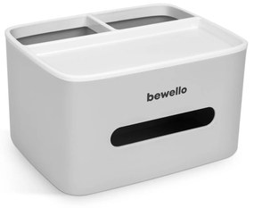 Bewello - Suport-dozator pentru batiste si servetele de hartie - alb - 205 x 160 x 120 mm