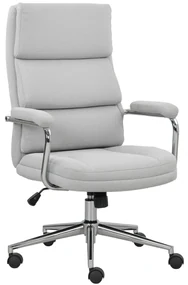 HOMCOM Scaun de birou, scaun de birou ergonomic cu înălțime reglabilă, funcție de meșterire, 62 x 73 x 105-113 cm, gris | Aosom Romania