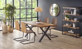 Set masa extensibila Xavier L160-250 cm + 4 scaune K265 maro/stejar miere/negru