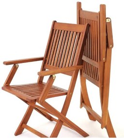 Deuba Set 2 scaune de gradina pliante Sydney din salcam - certificat FSC