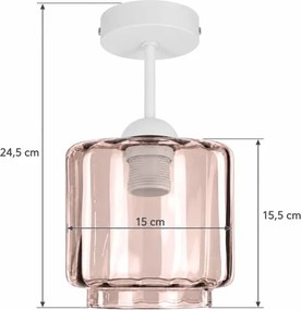 BRILAGI - Plafonieră LED aplicată R GLASS 1xE27/60W/230V Ø 15 cm alb/bej fumuriu