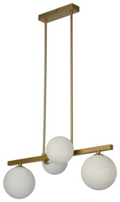 Lustră albă/aurie cu abajur din sticlă Kama – Candellux Lighting