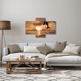 Tablou - Delfin la apus de soare (90x60 cm)