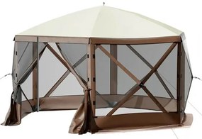 Cort de camping impermeabil pentru 8 persoane cu depozitare și plasă anti-insecte