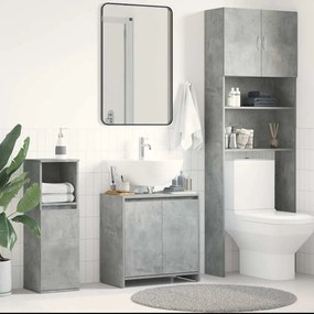 vidaXL Dulap de baie, gri beton, 60x33x61 cm, lemn prelucrat