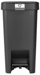 Cos de gunoi cu pedala Brabantia StepUp 1008476, 10 L, Materiale ecologice, Deschidere mare, Gri Inchis