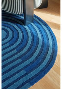 Covor albastru închis țesut manual din lână 120x180 cm Conway Retro – Flair Rugs