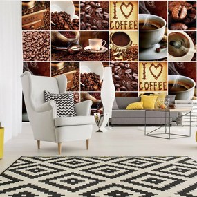 Fototapet - I Love Coffee - colaj (254x184 cm)