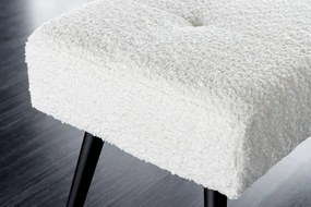 Bancheta tapitata design modern Boutique 100cm, boucle alb