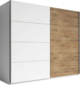 Dulap lemn masiv Lunaris, 200 × 210 × 61 cm - Alb
