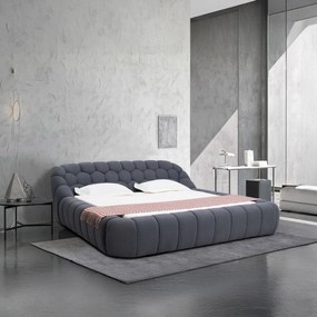 Pat dormitor dumonde, tapitat bej, Bubble 180x200 cm