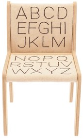 Scaun de copii bej/în culoare naturală ABC – Lorena Canals