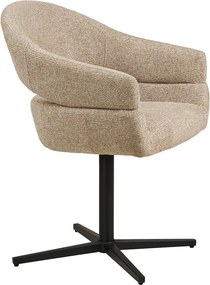 Scaun de sufragerie bej cu cotiere tapițat Dover – House Nordic