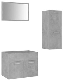 Set mobilier de baie, gri beton, PAL Gri beton, 60 x 38.5 x 46 cm, 1