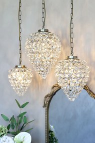 Candelabru din alamă antichizată cu prisme de cristal în cascadă, 35x26 cm, „Versailles"