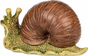 Decorație de grădină Melc, maro închis, 16 x 7 x10 cm, ceramică