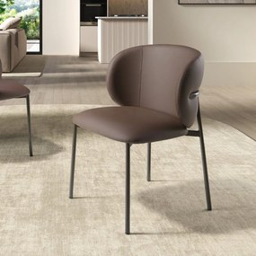 Scaun modern design italian, Piele Sintetica Maro