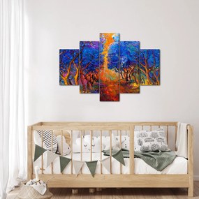 Tablou - Coroane de copac de toamnă, impresionism modern (150x105 cm)