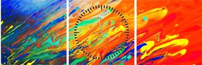 Tablou - Abstract colorat (cu ceas) (90x30 cm)