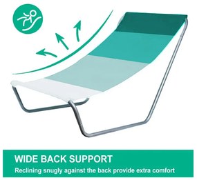 Sezlong pliabil de plaja SAND, dungi verzi