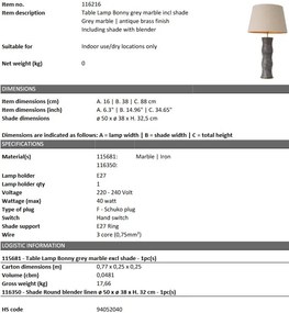 Veioza, lampa de masa design LUX Bonny, gri 116216 HZ