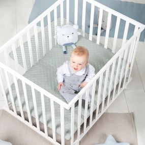 Țarc pentru copii alb cu roți 100x75 cm Style – Roba