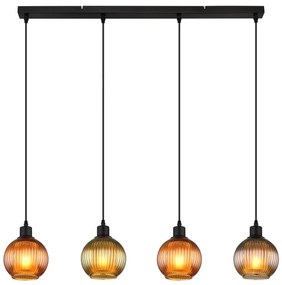 Lustra suspendata design modern ZUMBA 4L negru/multicolor