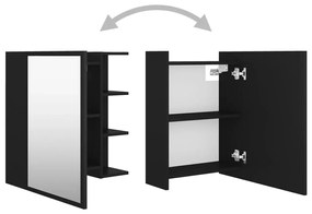 Dulap de baie cu oglinda, negru, 62,5 x 20,5 x 64 cm, PAL Negru