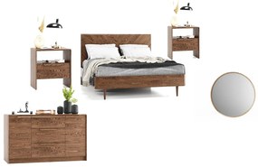 Set dormitor Bordo, Lemn Masiv, Nuc