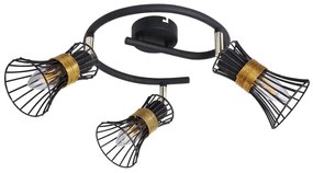 Plafoniera moderna metalica negru-aurie PURRA 3L 54814-3 GL