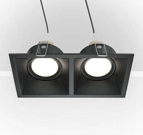Corp incastrabil cu 2 spoturi directionabile design tehnic Dot negru