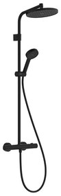 Coloana de dus cu baterie termostatata Hansgrohe Activera S 240 Ecosmart+ negru mat