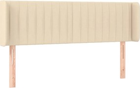 vidaXL Tăblie de pat cu aripioare crem 147x16x78/88 cm textil
