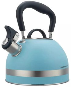 Ceainic cu fluier Kinghoff KH 1857, 1.8 l, Inductie, Maner izolat termic, Albastru