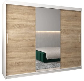 Dulap de haine 250 cm Toki 1 (alb mat + stejar sonoma). 1064946