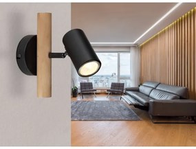 Spot de perete HERTI 1xGU10/5W/230V lemn/metal Globo 57913-1