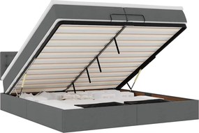 vidaXL Cadru de pat otoman cu saltele țesătură gri închis 200x200cm