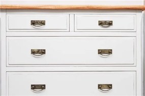 Comoda, L100 45 H106 cm, alb antic natur antic, , lemn masiv