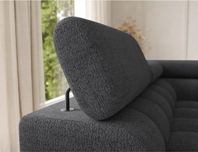 Colțar gri închis extensibil cu tapițerie din țesătură bouclé (cu colț pe partea stângă/în formă de "U") Feraria – ELTAP